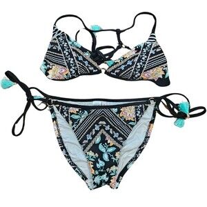 Nanette Lepore Diamond Vines Swim Seperates Tassle Ties Size 2